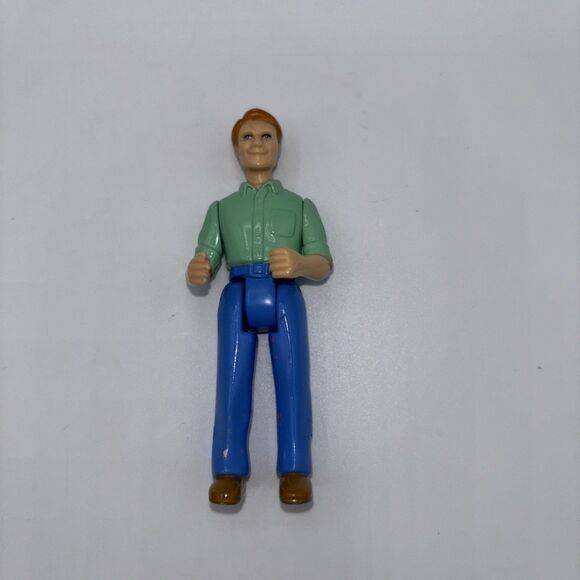 Fisher Price Sweet Streets/Loving Family 3" Man Dollhouse Green Shirt Blue Pants - Picture 1 of 8